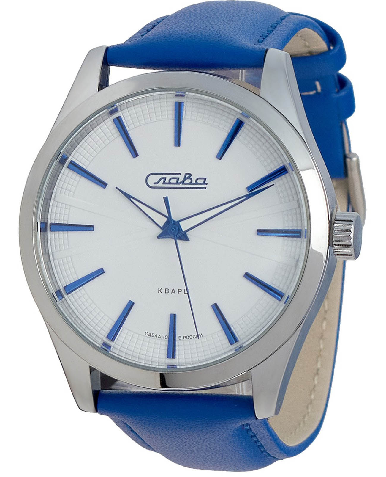 Слава Слава Традиция 2551610/300-2035  2551610/300-2035 кварцевые мужские часы белый циферблат, браслет кожаный — вид спереди